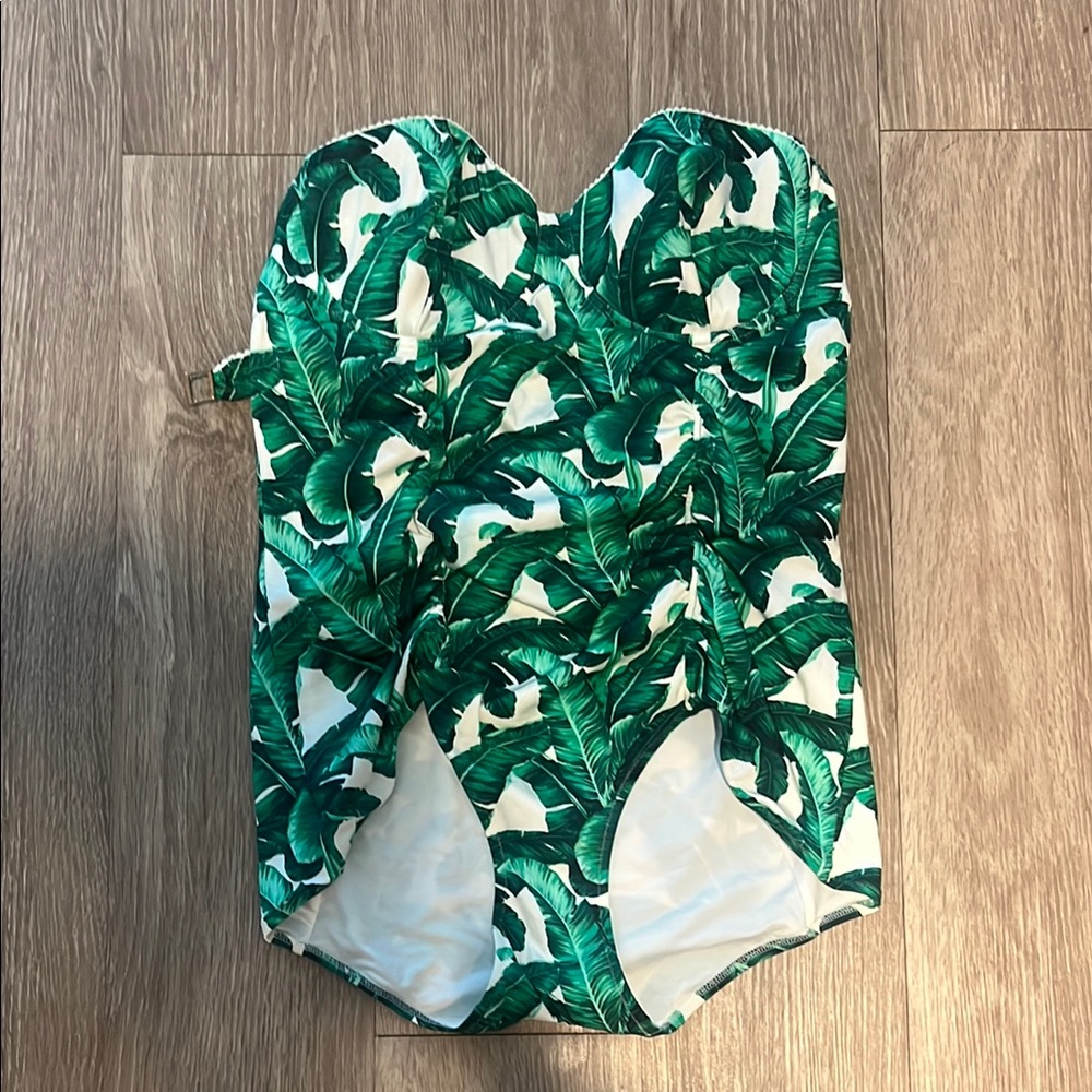 Dolce & Gabbana Green Leaf Print Kids One Piece